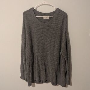 Old Navy Medium Gray Knit Textured Cotton-Blend Tunic Sweater Size XL